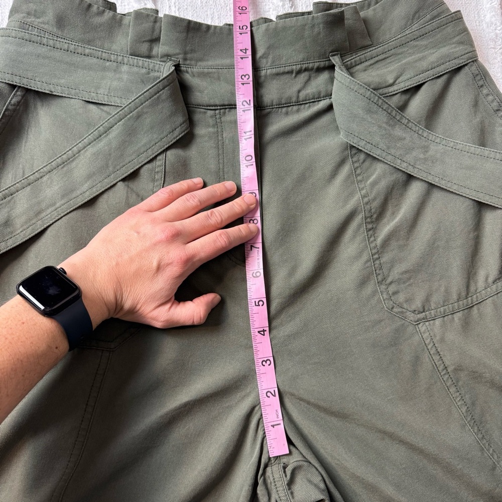 Boden Paperbag Utility Jogger Bottom Pant Women's Size 12 R Olive Green Lyocell - Picture 4 of 9